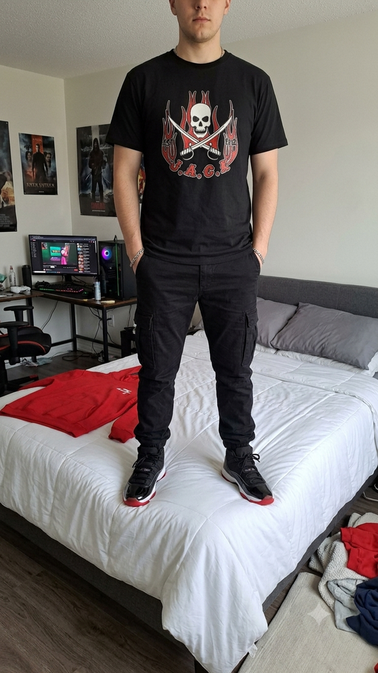 Red & Black Heavyweight Cotton Unisex T-Shirt