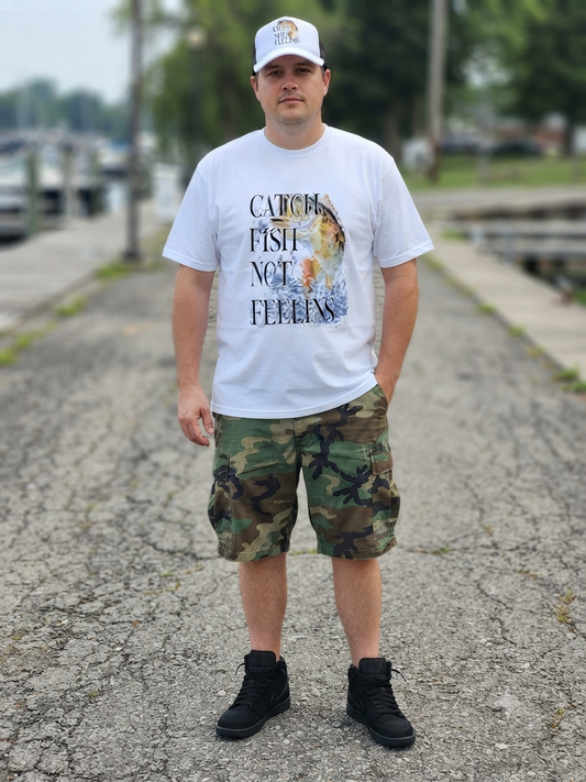 Catch Fish Not Feelins White Heavyweight Unisex T-Shirt