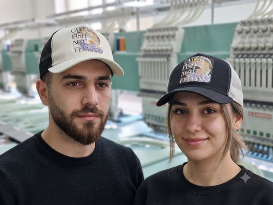 Fishing Screen Print Trucker Hat – Black or White